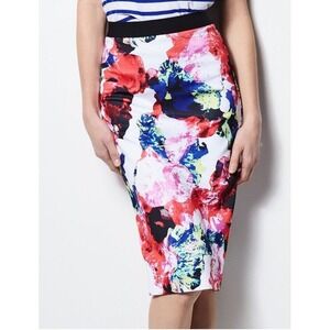 Milly for DesigNation Floral Pencil Skirt Rosabella Combo Multi Color XXS 0866